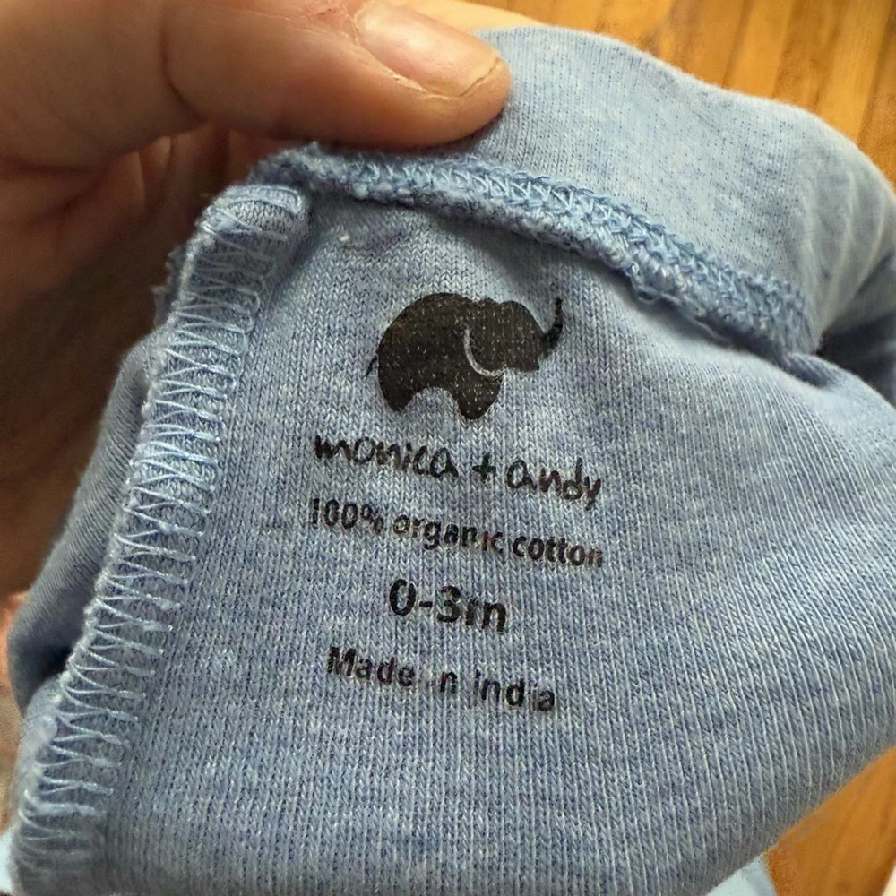 Monica + Andy Blue Convertible Footie Pants - Size 0-3 Months